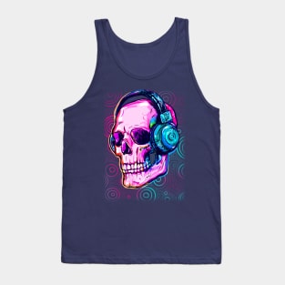 Abstract Music Skull Tank Top